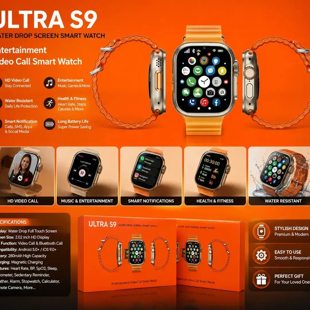 Ultra S9 Android Smart Watch | Video Call & Bluetooth Calling Smartwatch
